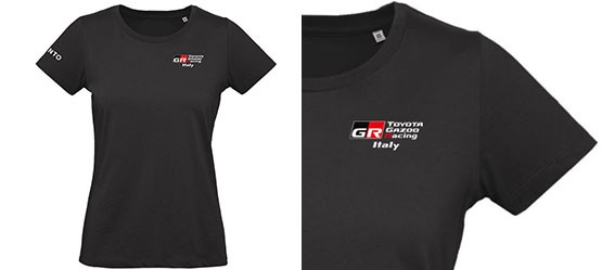 T-shirt donna nera Toyota Gazoo Racing Italy