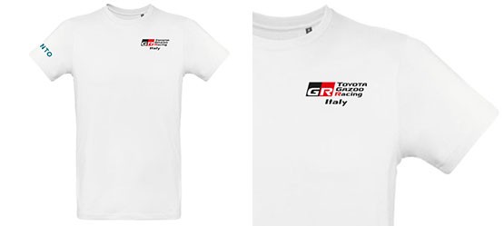 T-shirt uomo bianca Toyota Gazoo Racing Italy